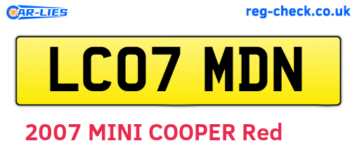 LC07MDN are the vehicle registration plates.