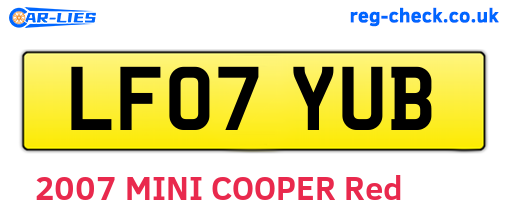 LF07YUB are the vehicle registration plates.