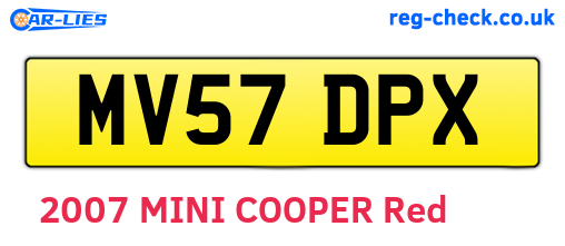 MV57DPX are the vehicle registration plates.