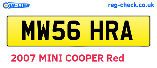 MW56HRA are the vehicle registration plates.