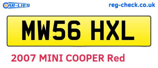 MW56HXL are the vehicle registration plates.