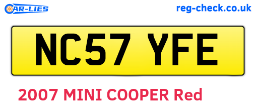 NC57YFE are the vehicle registration plates.