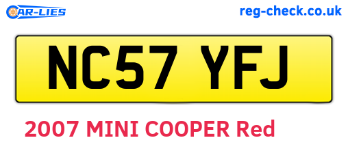NC57YFJ are the vehicle registration plates.