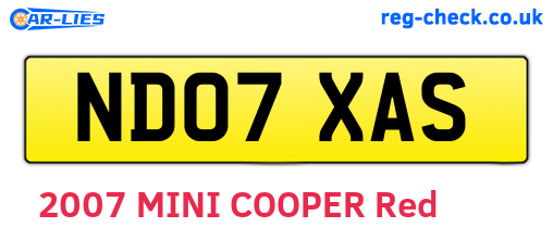 ND07XAS are the vehicle registration plates.