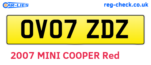 OV07ZDZ are the vehicle registration plates.