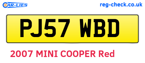 PJ57WBD are the vehicle registration plates.