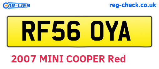RF56OYA are the vehicle registration plates.
