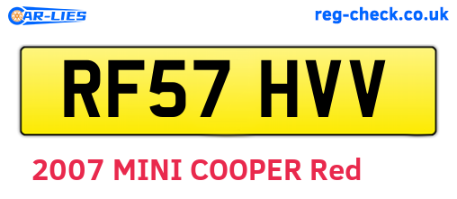 RF57HVV are the vehicle registration plates.