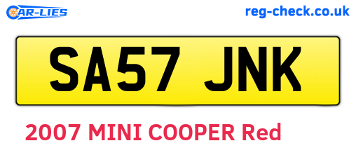 SA57JNK are the vehicle registration plates.