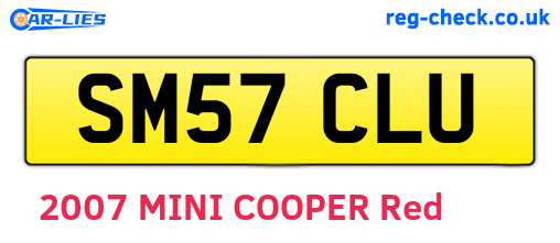 SM57CLU are the vehicle registration plates.