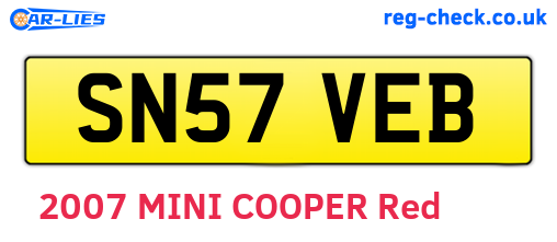 SN57VEB are the vehicle registration plates.