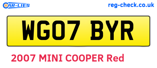 WG07BYR are the vehicle registration plates.