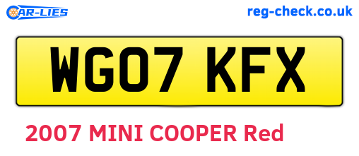 WG07KFX are the vehicle registration plates.