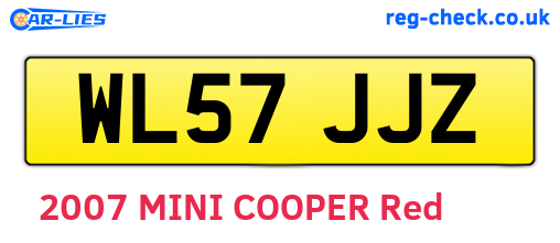 WL57JJZ are the vehicle registration plates.
