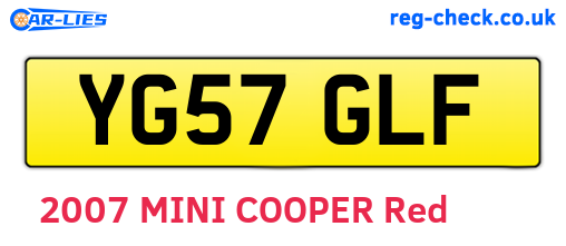 YG57GLF are the vehicle registration plates.