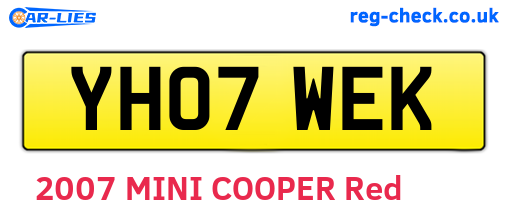 YH07WEK are the vehicle registration plates.