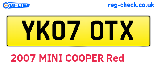 YK07OTX are the vehicle registration plates.