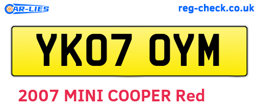 YK07OYM are the vehicle registration plates.