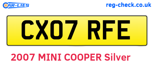 CX07RFE are the vehicle registration plates.