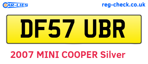 DF57UBR are the vehicle registration plates.