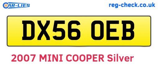 DX56OEB are the vehicle registration plates.