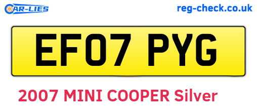 EF07PYG are the vehicle registration plates.
