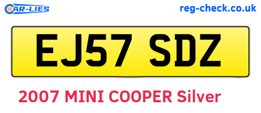 EJ57SDZ are the vehicle registration plates.