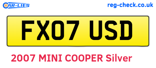 FX07USD are the vehicle registration plates.