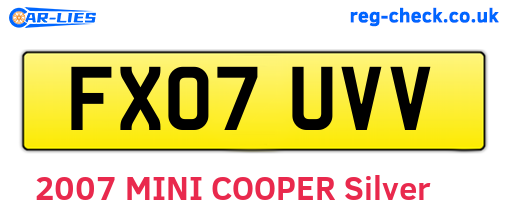 FX07UVV are the vehicle registration plates.