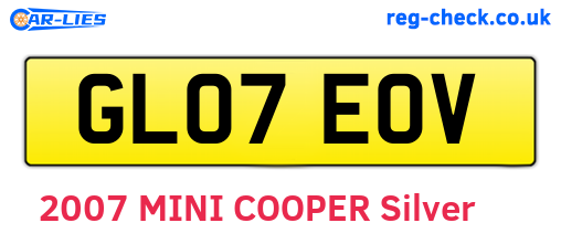 GL07EOV are the vehicle registration plates.