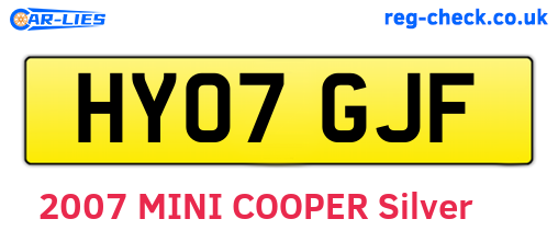 HY07GJF are the vehicle registration plates.