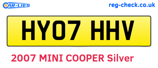 HY07HHV are the vehicle registration plates.
