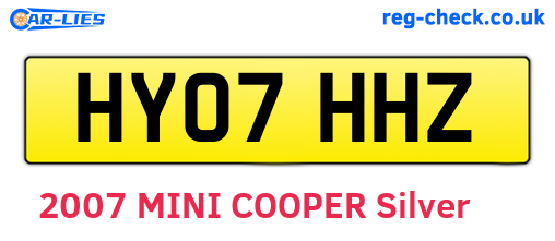 HY07HHZ are the vehicle registration plates.
