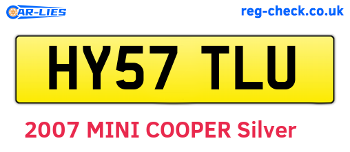 HY57TLU are the vehicle registration plates.