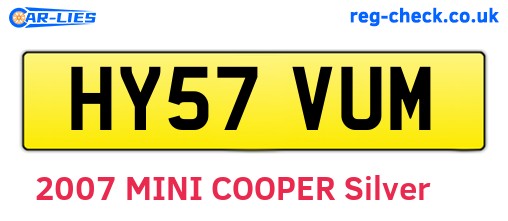 HY57VUM are the vehicle registration plates.