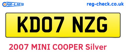 KD07NZG are the vehicle registration plates.