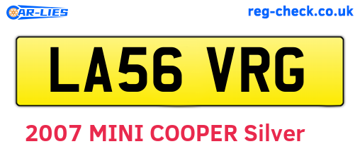 LA56VRG are the vehicle registration plates.