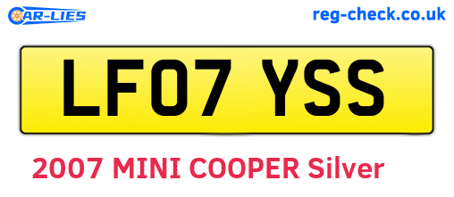 LF07YSS are the vehicle registration plates.