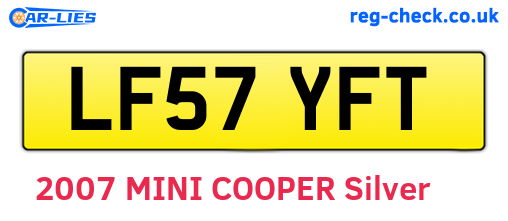 LF57YFT are the vehicle registration plates.