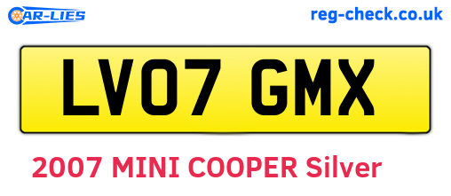 LV07GMX are the vehicle registration plates.