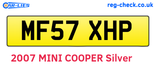 MF57XHP are the vehicle registration plates.