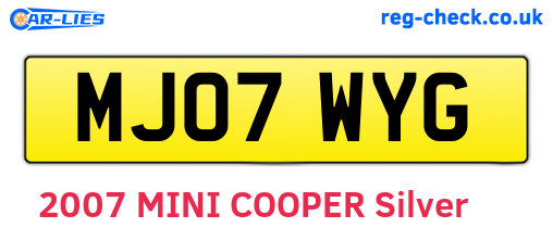MJ07WYG are the vehicle registration plates.