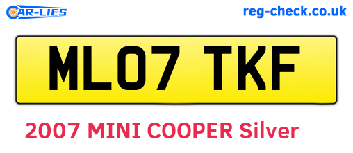 ML07TKF are the vehicle registration plates.