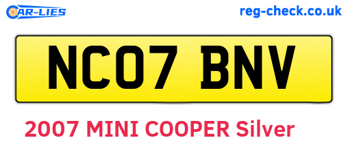 NC07BNV are the vehicle registration plates.