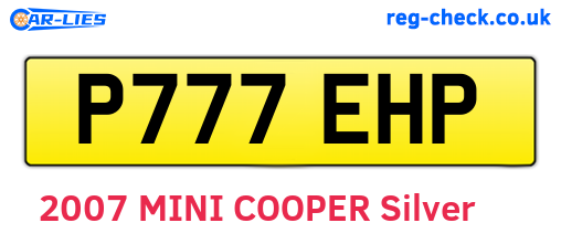 P777EHP are the vehicle registration plates.