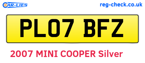 PL07BFZ are the vehicle registration plates.