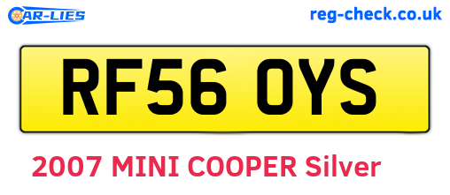 RF56OYS are the vehicle registration plates.