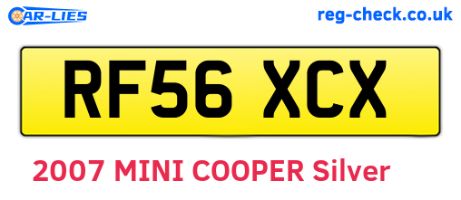 RF56XCX are the vehicle registration plates.
