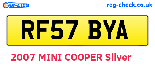 RF57BYA are the vehicle registration plates.