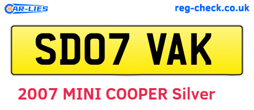 SD07VAK are the vehicle registration plates.